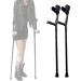 LINYUES Ergonomic Forearm Crutches Aluminum Crutches with Rubber Handles Adjustable Walking Cane for Elderly Handicapped and Disabled (Black)