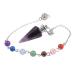 Lovionus89 7 Chakra Points Pendulum Healing Reiki Stone Gemstone Divination Meditation Chakra Balancing Amethyst
