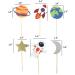 Pokinge 24 Pcs Creative Cupcake Topper Outer Space Cake Decoration Funny Spaceship Themed Party Supplies Cartoon Astronaut Rocket Planet for Children(24Pcs) - Buy Online on GoSupps.com
