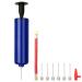 Jawflew Sports Ball Pump Kit, 6" Portable Air Pump with with Needle, Nozzle, Extension Hose - Air Pump for Soccer Basketball Football Volleyball Water Polo Rugby Sports Ball Balloon Swim Inflatables 10PC