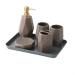 Riner dispenser Ceramic soap dispenser bathroom decoration toothbrush holder soap box ABS pump head lotion bottle toothbrush cup of toothpaste donor tray tablet set soap dispenser (color: 6pcs