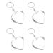 GSHLLO 4 PCS Metal Portable Folding Mirror Compact Mirror Keychain Travel Pocket Mirror Mini Makeup Mirror with Key Ring Heart Shaped