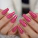 Dark Rose Pink Coffin False Nail Tips - 24pcs Glossy Acrylic Press On UV Fake Nails | Salon-Quality Full Cover with Glue Sticker | L5578 - Buy Online on GoSupps.com
