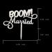 BOOM! Married Wedding Cake Topper Silver Glitter Funny Cake Topper Quirky Nerdy Topper - Buy Online on GoSupps.com