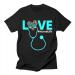Personalized Shirt for Emergency Department Nurse from Friends Nurse Practitioner Gifts Blue Love Nurse Life Medical Stethoscope Custom Name Short Sleeve Top Tee T-Shirt On Nurse's Day