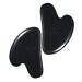 Guasha Tool for Face Natural Jade Stone Gua Sha Facial Tools Gua Sha Face Sculpting Tool for Jawline Sculpting and Puffiness Reducing Double Chin Reducer & Eye Massager Black Stone Black