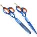 Hairdressing Scissors Barber Scissors Hair Trim and Cut Thinning Hair Scissor Combination Set for Barber Shop Salon Home or Travel Use 5.5 Inch Blue
