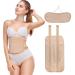Castor Oil Pack Wrap Organic Cotton Waist and Neck Oil Packs Reusable Castor Oil Pack Wrap Kit for Relieve Stress Liver Detox Sleep Aid Adjustable Compress Wrap Kit Washable (Khaki)