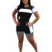 TOPONSKY Womens 2 Piece Sports Outfit Tracksuit Shirt Shorts Jogger Bodycon Sets Large St Bbw Black 01