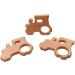 Wendysun 10pcs Cartoon Wood Teether Baby Teething Toy Set - Natural Animal Tractor Shape Beech Teether for DIY Pendant Nursing - Buy Online on GoSupps.com
