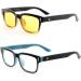 Buy Gaming Glasses - Anti Fatigue Blue Light Blocking Eyewear UV Protection - Black & Blue Frame White Lens - Buy Online on GoSupps.com
