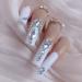 ZYBUXY Luxury Coffin Fake Nails - 24pcs White Press On Nails for Women & Girls | Full Cover Acrylic False Nails - Beach Ready - Buy Online on GoSupps.com