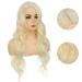 Siudus Blonde Long Curly Wigs for Women - Wavy Side Part Synthetic Heat-Resistant Hair Wig for Daily Cosplay and Halloween Use - Buy Online on GoSupps.com