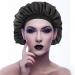 2PCS Satin Silk Extra Large Bonnet Sleep Cap Set for Black Women - Wine Red & Black - Buy Online on GoSupps.com