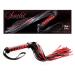 Adam & Eve Scarlet Couture Bondage Diamond Whip Red/Black | Bondage Whip Made from Vegan Leather | 14 Long Leather Strips 7 Long Wrist Loop