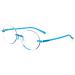 KoKoBin Ultralight Rimless Round Reading Glasses for Women and Men Fashion Computer Glasses (Blue 2.5) Blue 2.5 diopters