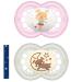 MAM Original Skin Soft Silicone Pacifier Set for Girls 16+ | 2 Pacifiers with Sterilized Transport Box & Washable MAM Clip It! - Buy Online on GoSupps.com