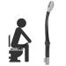 Toilet wiping aid long handle reach comfort bottom wiper self-wiped assistant for an independent everyday life household toilet aid tool for older pregnant women 15.7 inches (gray)