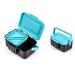 Toasis Fishing Live Bait Box Worm Storage Container Plastic Case with Tweezer Blue-2pcs