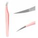 Buy Independent Pink Stainless Steel Curved Tweezers for Eyelash Extensions - Professional Striped Dolphin Form LW-HT | International Shipping Available - Buy Online on GoSupps.com