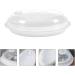 2 pcs steamer steam baskets for rice container with lid fish steaming holder fish steaming plate steamed fish plate oval fish pan microwave dish with cover white food grade pp Whitex2pcs 32.7x18.6cmx2pcs - Buy Online on GoSupps.com