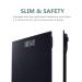 NUTRI FIT Digital Bathroom Scale - 400 lbs Ultra Slim & Accurate for Gym & Yoga Studio - Large Backlit Display - Black - Buy Online on GoSupps.com