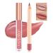 Charm Kiss Lip Liner and Lipstick Makeup Set Matte Lipstick with Matching Lip Liner Gloss Long-Lasting Non-Stick Cup Not Fade Waterproof Nude Velvety Lipstick Makeup Kit (03)