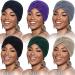 6 Pieces Turbans for Women Soft Turban Head Wrap Pleated Beanie Cap Multicolor