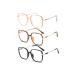 KaeoISFU Big square reading glasses for men and women blue light-blocking computer-reading glasses ultra-echo women computer glasses against eye fatigue gold multi-colored brown 1.0 diopters