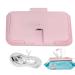 Portable Wipe Heater - Portable Ultra-Thin Wet Wipe Warmer and Dispenser - Multifunctional USB Charging Wet Wipes Dispenser Large Capacity Napkin Heating Box for Travel Car Pink