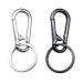 2 Pcs Keychain Clip Key Ring,Metal Carabiner Clips Keyring Keychains Chain Holder Organizer for Car and Keys Finder Medium Silver+black steel Single Ring