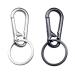 2 Pcs Keychain Clip Key Ring,Metal Carabiner Clips Keyring Keychains Chain Holder Organizer for Car and Keys Finder Medium Silver+black steel Single Ring