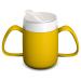 ORNAMIN 2-henkel mug with drinking trick 140 ml yellow with a beak attachment (model 815 + 806) / special drinking aid tremor cup beak cup