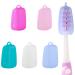 V-TOP Electric Toothbrush Head Cover, 5 Pack Toothbrush Covers Caps for Travel, Silicone Portable Tooth brush Pod Case Protector for Home and Outdoor Rose red/Pink/Green/Clear/Blue 5 Pack