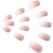 French False Nails Pink Gradient Press on Nails Natural Square Stick on Nails Ballerina Acrylic Short Fake Nails 24pcs for Women and Girls - Buy Online on GoSupps.com