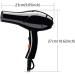 Ionic Hair Dryer Powerful Salon 2100W Blow Dryer with 2 Styling Nozzles and Diffuser Dryer for Curly Hair and Straight Hair Professional Hairdryer 2 Speed and 3 Heat Settings AC Motor Black Small - Buy Online on GoSupps.com