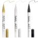 LYroo Nail Art Liner Pen Black White Gold Nail Graffiti Pens for Nail Art Supplies(3 Count) Black&White&Gold