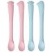 HOTUT Baby Cutlery Feeding Set 4pcs Baby Utensils Spoon Set Toddler Utensils Spoons Reusable Kids Spoons Easy Grip Bendable Perfect Self Feeding Spoon - Blue Pink Blue Powder