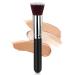 AOOWU Foundation Brush Premium Makeup Brush for Liquid Makeup Flat Top Foundation Brush Concealer Brush Multifunctional Face Brush for Liquid Cream Blending Buffing Powder Cosmetics 1 pcs - Silver black