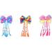 Minkissy Colorful Hair Ties Bowknot Hair Bow with Colored Braid Hair Rings Hair Rope Kids for Girls (Pink Braid) - Buy Online on GoSupps.com