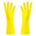 3 Pairs Rubber Gloves Thickening Cleaning Gloves Reusable Dishwashing Gloves Yellow Waterproof Gloves for Household