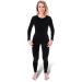 Black Snake functional underwear women's thermal underwear long underpants + long-sleeved undershirt seamless SM black