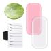 Eyelash Grafting Pad Lash Tray Holder Set 4pcs Silicone Eyelash Extension Pads Jade Stone Hand Plate Lash Tray Eyelashes Extension Kit for Eyelash Graft Eyelash Extension