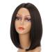 SHIYID Short Straight Pink Heat Resistant Straight Wig For Women Black Color Synthetic Hair