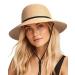 FURTALK Womens Wide Brim Sun Hat with Wind Lanyard UPF Summer Straw Sun Hats for Women Khaki Medium-Large