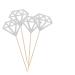 Vaguelly 50pcs Diamond Dessert Topper Happy Wedding Diamond Birthday Cake Picks Wedding Decoration Fruit Cake Decorations for Home Fruitcakes Wedding D cor Anniversary Toothpick Flash Baby Silver medium