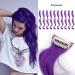 Rainbow Colored Hair Extensions - 10 pcs Wavy Dark Purple Clip-In Strands | Shop Now for Vibrant Styles - Buy Online on GoSupps.com