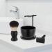 Mysterious Black Men's Wet Shaving Kit - Deluxe Grooming Set with Heavyweight Brush, Razor Stand, and Stainless Steel Soap Bowl - Buy Online on GoSupps.com