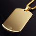 ARTIBETTER Titanium Steel Military Dog Tag Pendant Necklace - Gold | Mens Women Gift - Buy Online on GoSupps.com