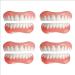 Batlam silicone prostheses cosmetic veneer immediately smiling teeth upper and lower part suitable set natural color comfortable fit denture 4 pairs